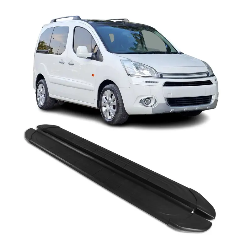 Marchepieds Latéraux pour Citroen Berlingo 2008-2018 L1 2Pcs Aluminium Noir