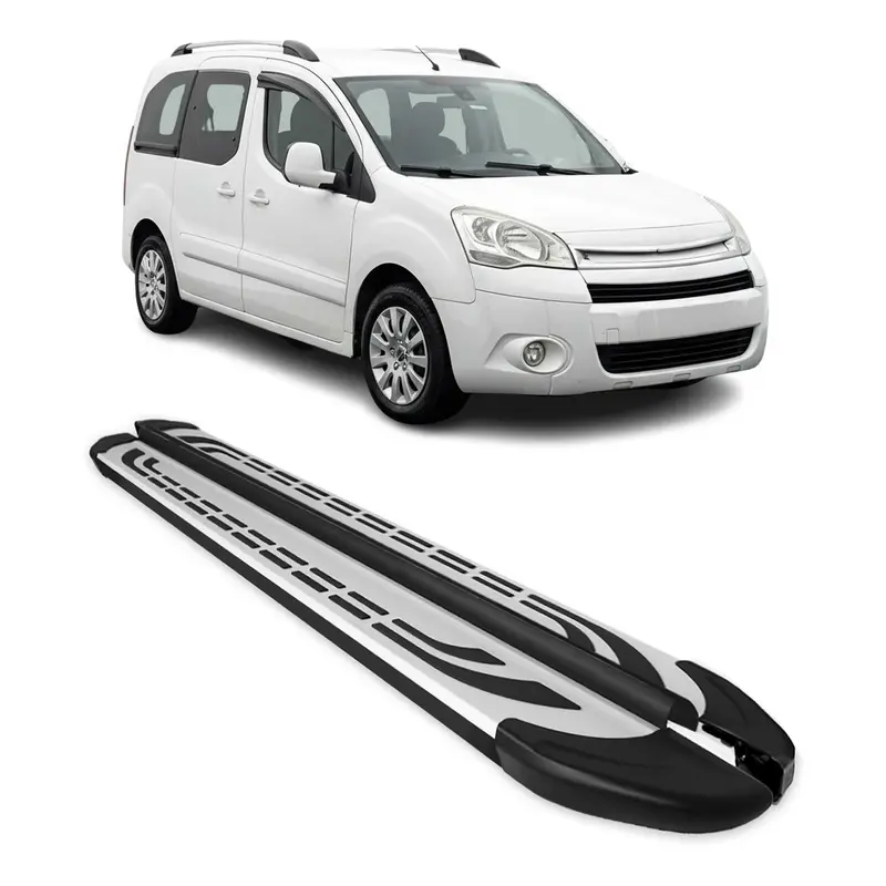 Marchepieds Latéraux pour Citroen Berlingo 2008-2018 L1 Aluminium Gris Noir 2Pcs