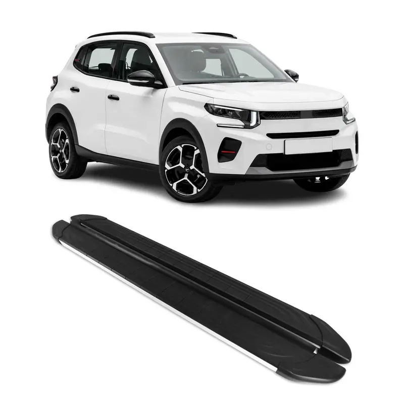 Marchepieds Latéraux pour Citroen e-C3 2024-2026 Aluminium Gris Noir 2Pcs