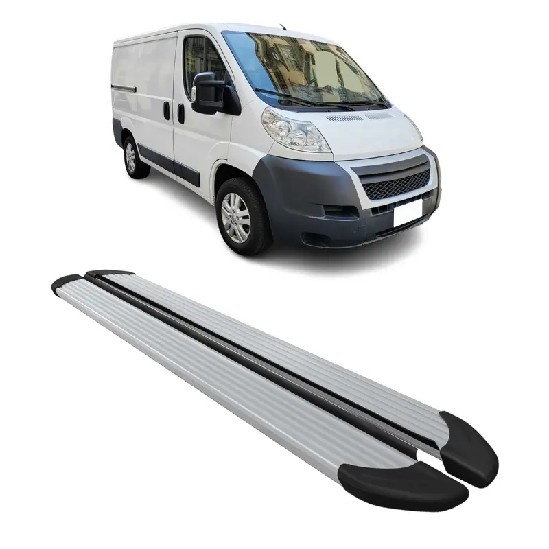 Marchepieds Latéraux pour Citroen Jumper 2006-2026 Aluminium Argent L1 Court 2x