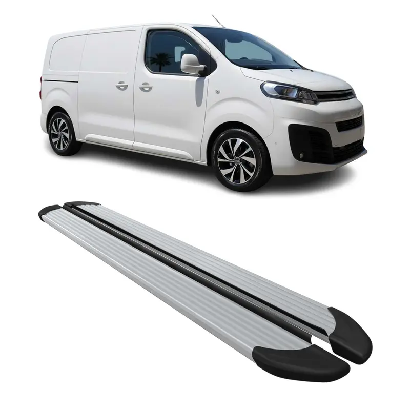 Marchepieds Latéraux pour Citroen Jumpy 2016-2026 Aluminium Argent L1 Court 2Pcs