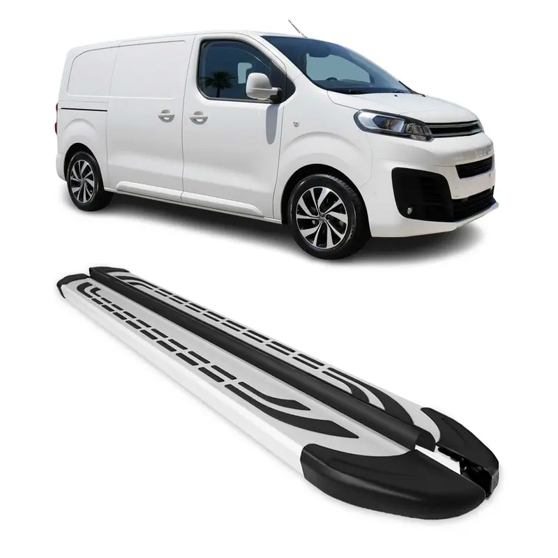 Marchepieds Latéraux pour Citroen Jumpy 2016-2026 Aluminium Gris L1 Court 2Pcs