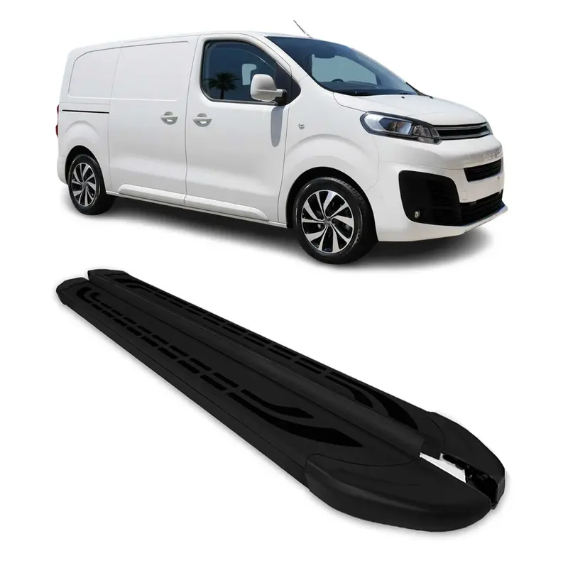 Marchepieds Latéraux pour Citroen Jumpy 2016-2026 Aluminium Noir L1 Court 2Pcs