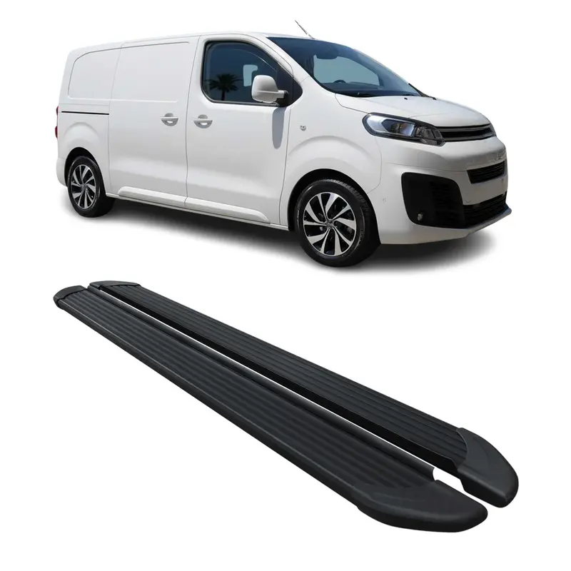 Marchepieds Latéraux pour Citroen Jumpy 2016-2026 Noir Aluminium L1 Court 2Pcs