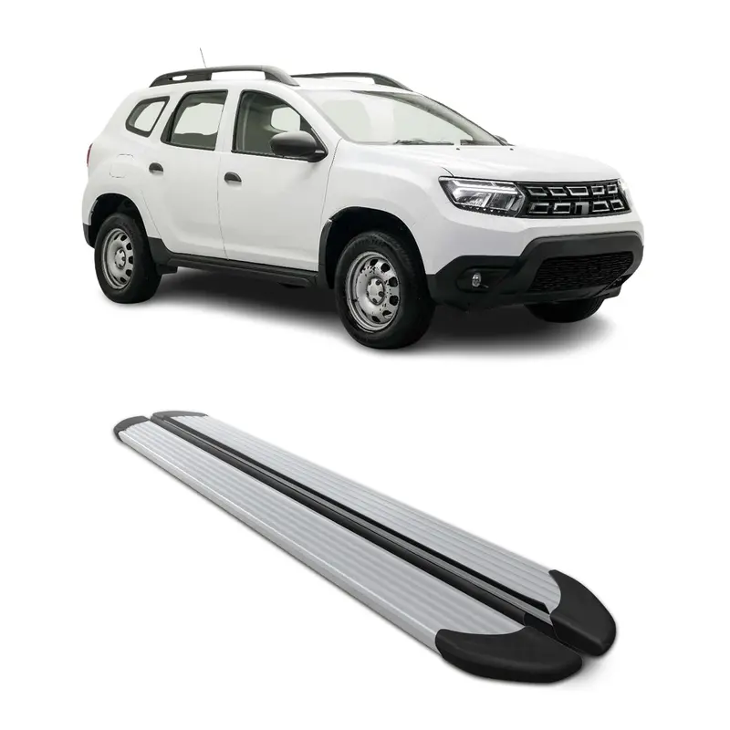 Marchepieds Latéraux pour Dacia Duster II 2018-2024 Aluminium Argent 2Pcs