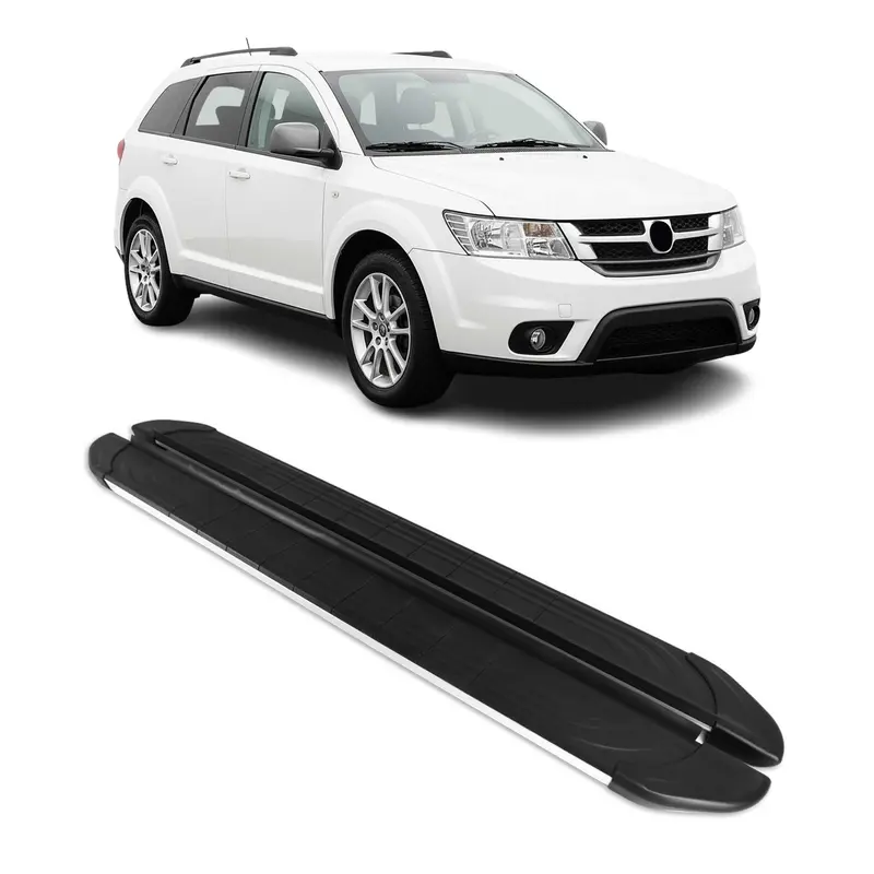 Marchepieds Latéraux pour Fiat Freemont 2011-2016 Aluminium Gris Noir 2Pcs
