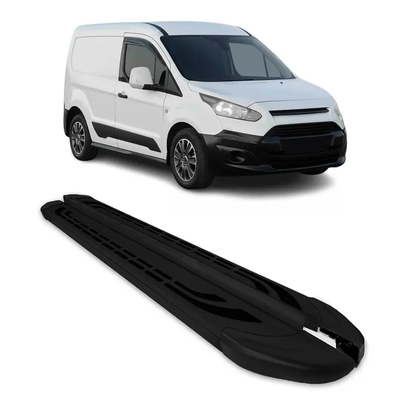 Marchepieds Latéraux pour Ford Connect 2014-2021 Aluminium Noir L1 Court 2Pcs