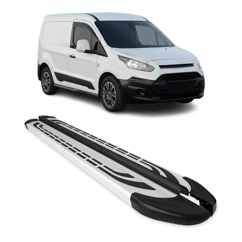 Marchepieds Latéraux pour Ford Connect 2014-2024 Aluminium Gris L1 Court 2Pcs