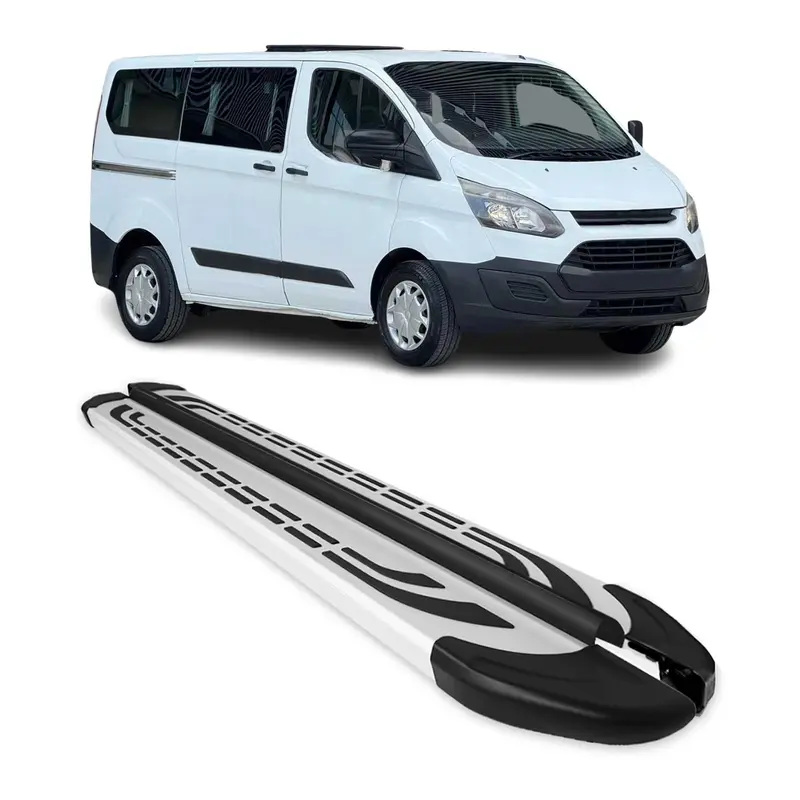 Marchepieds Latéraux pour Ford Transit Custom I 2012-2023 L1 Aluminium Gris 2Pcs