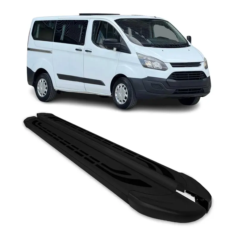 Marchepieds Latéraux pour Ford Transit Custom I 2012-23 L1 Court Aluminium Noir