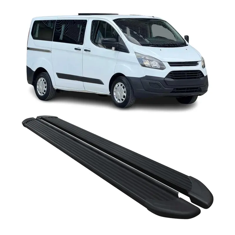 Marchepieds Latéraux pour Ford Transit Custom I 2012-23 L1 Court Noir Aluminium