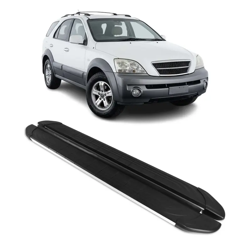Marchepieds Latéraux pour Kia Sorento 2002-2009 Aluminium Gris Noir 2Pcs