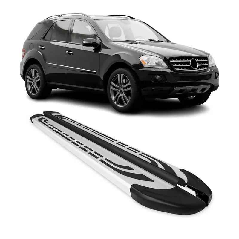 Marchepieds Latéraux pour Mercedes Classe M W164 2006-2011 Aluminium Gris 2Pcs