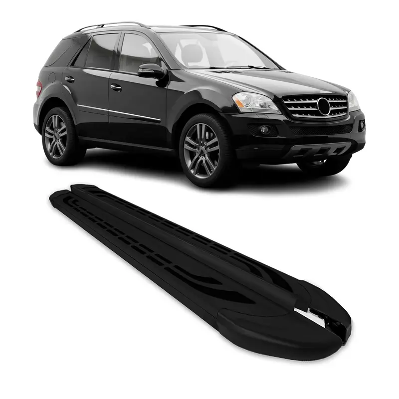 Marchepieds Latéraux pour Mercedes Classe M W164 2006-2011 Aluminium Noir 2Pcs