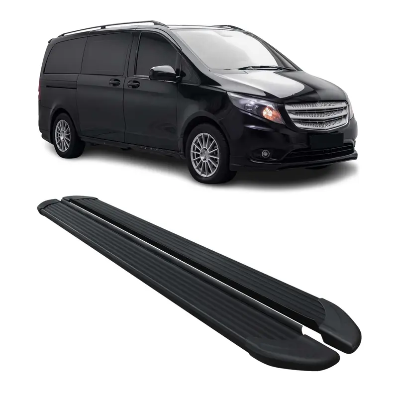 Marchepieds Latéraux pour Mercedes V-Klasse W447 2014-2026 Aluminium Noir L1 L2