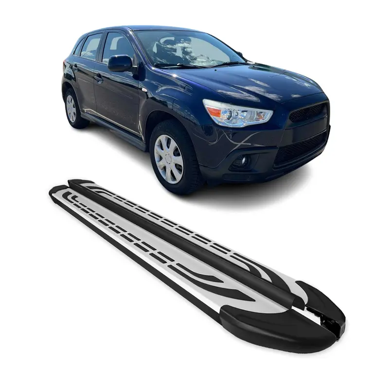 Marchepieds Latéraux pour Mitsubishi ASX 2010-2022 Aluminium Gris Noir 2x