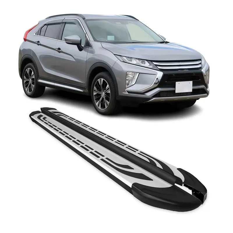 Marchepieds Latéraux pour Mitsubishi Eclipse Cross 2017-2020 Pre-FL Gris Noir