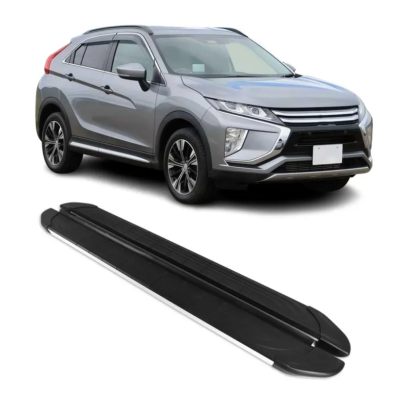 Marchepieds Latéraux pour Mitsubishi Eclipse Cross 2018-2026 Alu Gris Noir 2Pcs