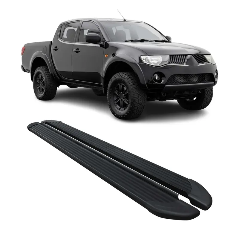 Marchepieds Latéraux pour Mitsubishi L200 Double Cab  2005-2014 Alu Noir L2 2Pcs