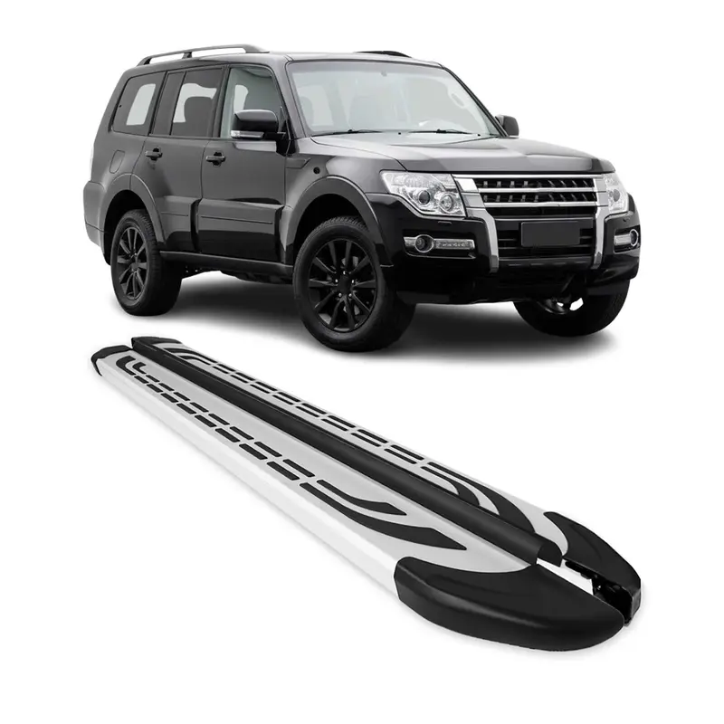 Marchepieds Latéraux pour Mitsubishi Pajero IV 2006-2021 Aluminium Gris 2Pcs