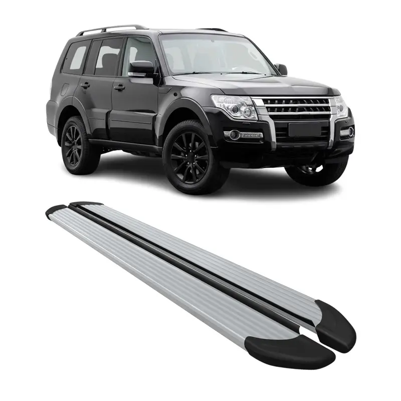 Marchepieds Latéraux pour Mitsubishi Pajero V80 2006-2021 Aluminium Argent 2Pcs