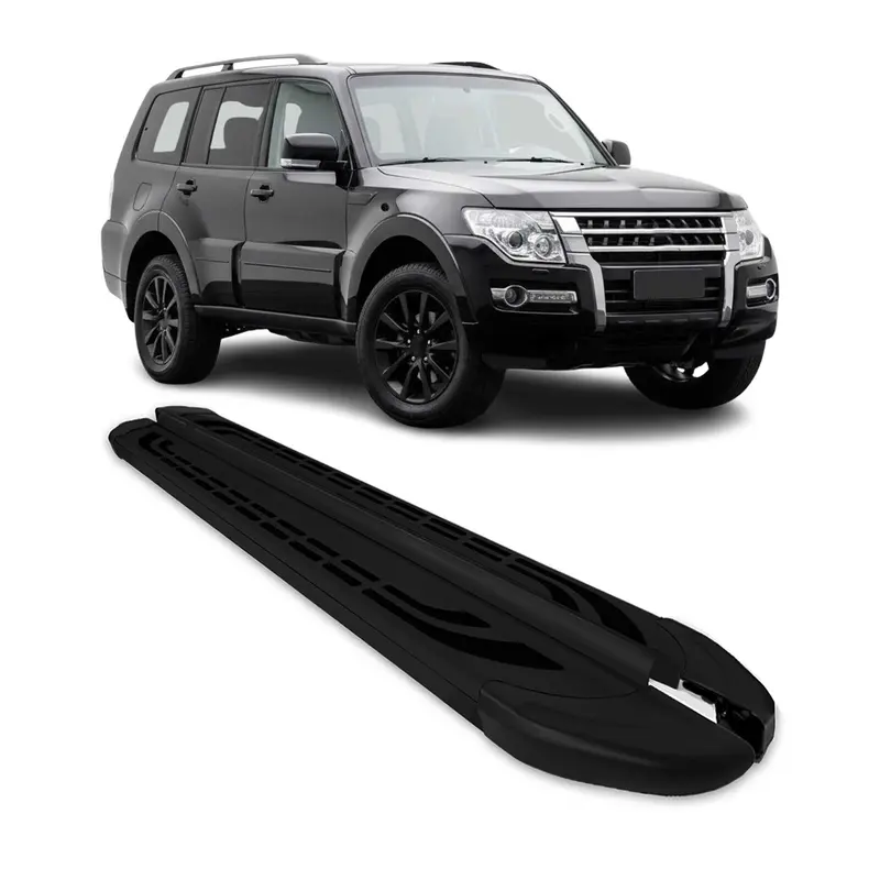 Marchepieds Latéraux pour Mitsubishi Pajero V80 2006-2021 Aluminium Noir 2Pcs