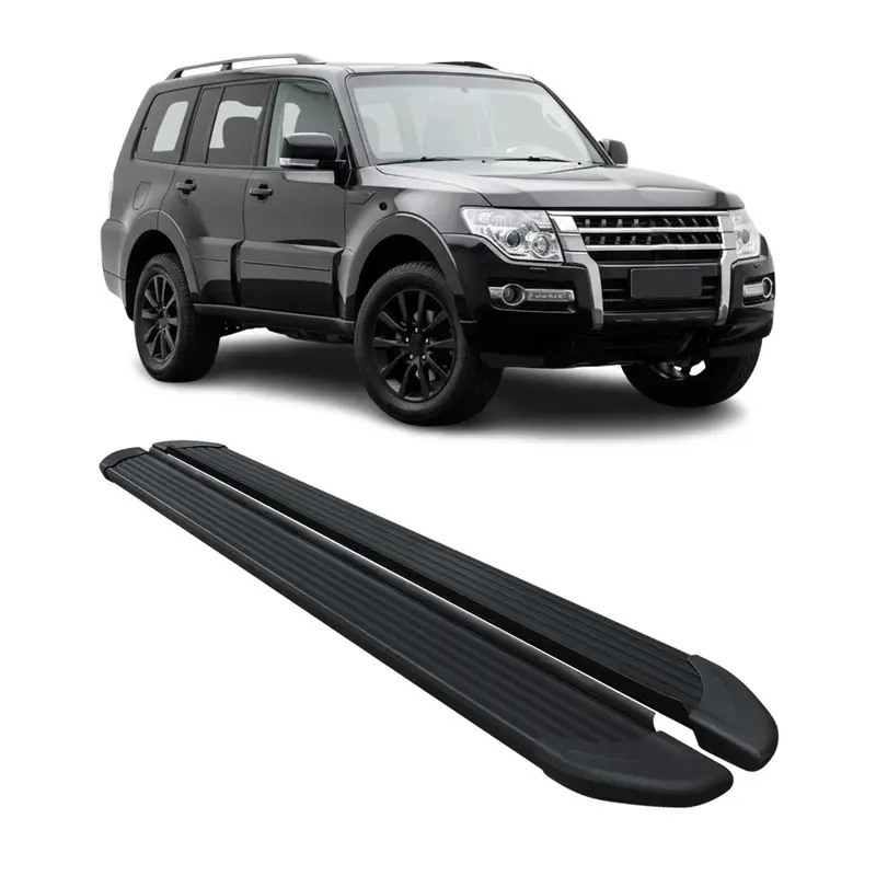 Marchepieds Latéraux pour Mitsubishi Pajero V80 2006-2021 Noir Aluminium 2Pcs