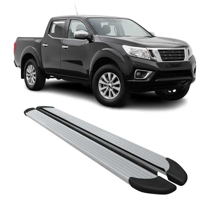 Marchepieds Latéraux pour Nissan Navara D23 Double Cab 2015-2023 Alu Argent 2Pcs