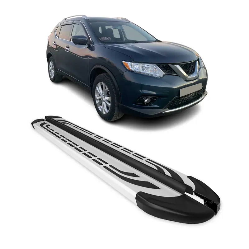 Marchepieds Latéraux pour Nissan X-Trail III T32 2013-2021 Gris Aluminium 2Pcs