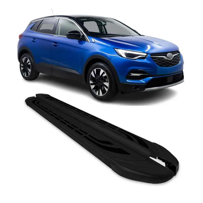 Marchepieds Latéraux pour Opel Grandland X 2017-2024 Aluminium Noir 2Pcs