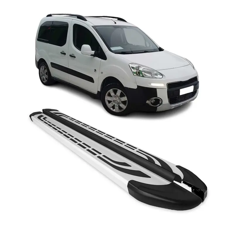 Marchepieds Latéraux pour Peugeot Partner Tepee 2008-2018 Aluminium Gris 2Pcs