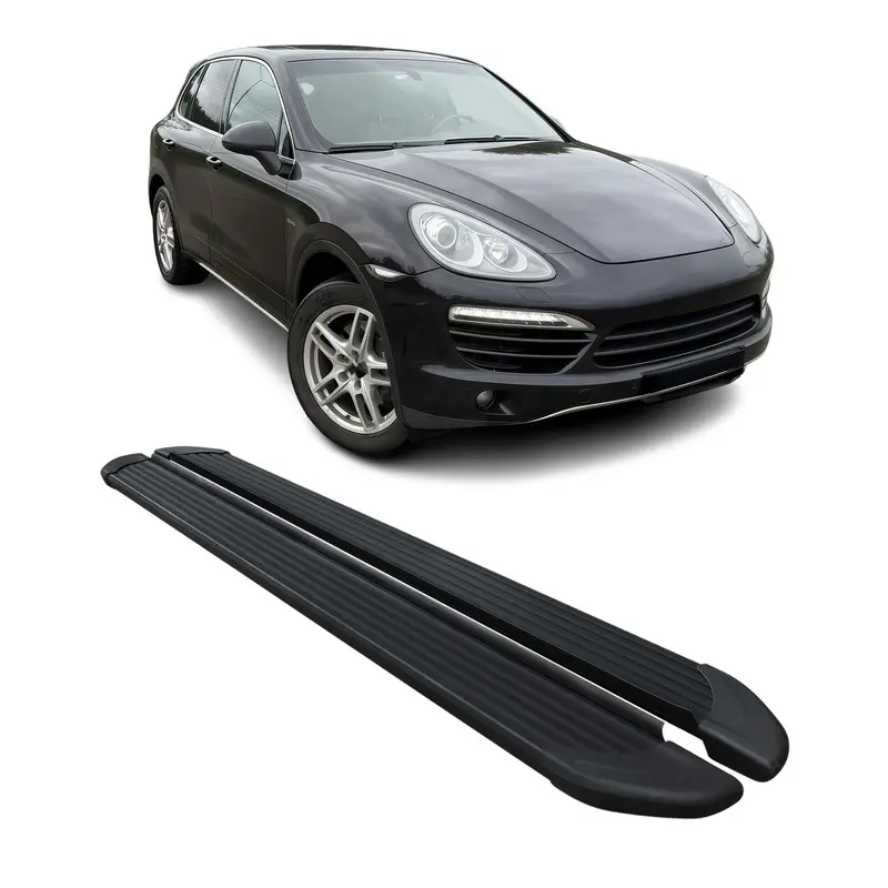 Marchepieds Latéraux pour Porsche Cayenne 2010-2017 Noir Aluminium 2Pcs