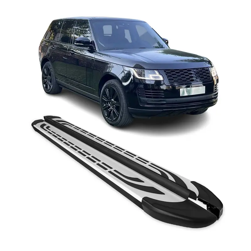 Marchepieds Latéraux pour Range Rover IV Vogue 2012-21 L1 SWB Alu Gris Noir 2x