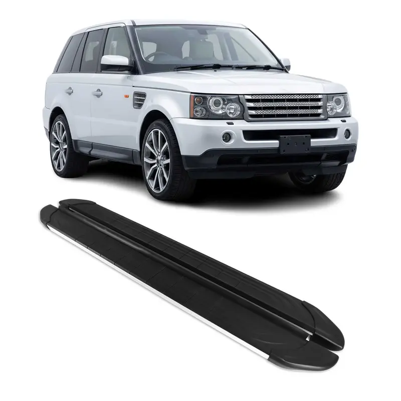Marchepieds Latéraux pour Range Rover Sport L320 2005-2013 Alu Gris Noir 2Pcs