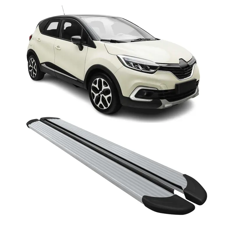 Marchepieds Latéraux pour Renault Captur I 2013-2020 Aluminium Argent 2Pcs