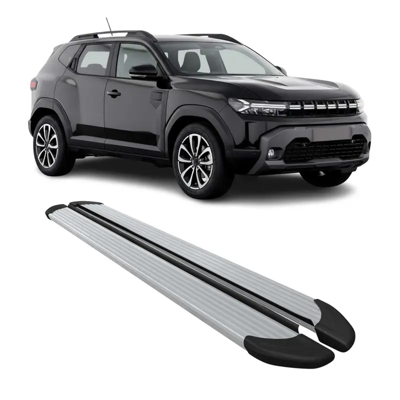 Marchepieds Latéraux pour Renault Duster / Dacia Duster 2024-2026 Alu Argent 2x