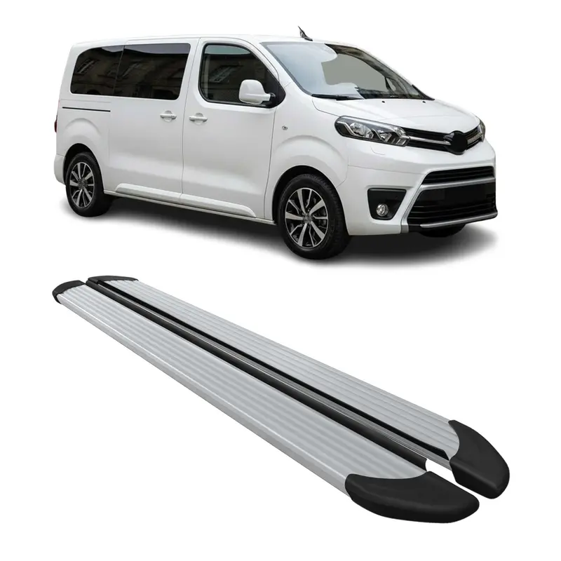 Marchepieds Latéraux pour Toyota Proace 2016-2026 Aluminium Argent L1 Court 2Pcs