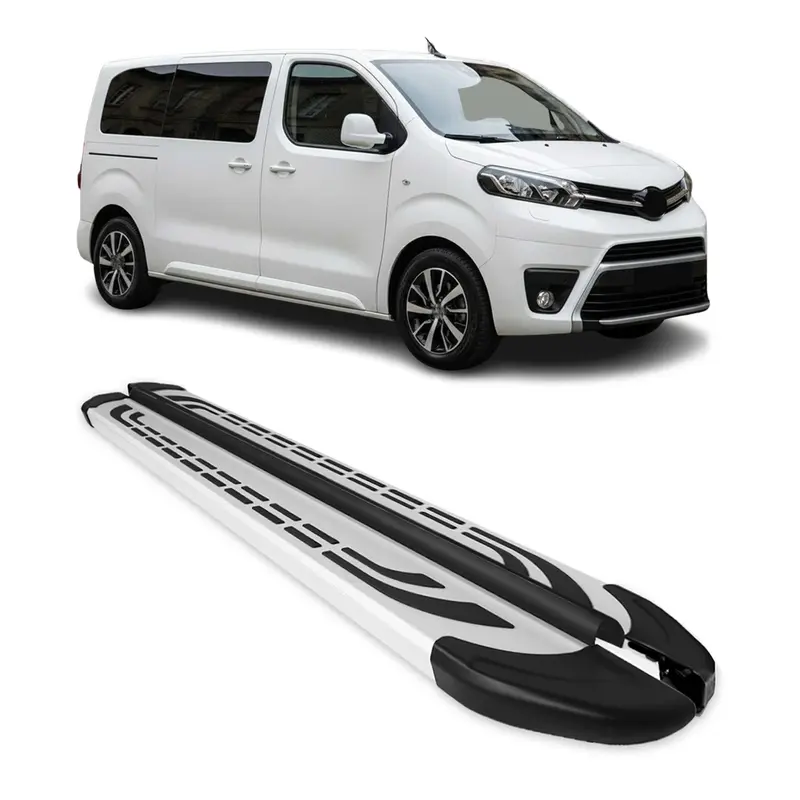 Marchepieds Latéraux pour Toyota Proace 2016-2026 Aluminium Gris L1 Court 2Pcs