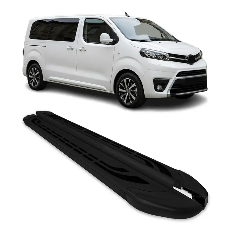 Marchepieds Latéraux pour Toyota Proace 2016-2026 Aluminium Noir L1 Court 2Pcs