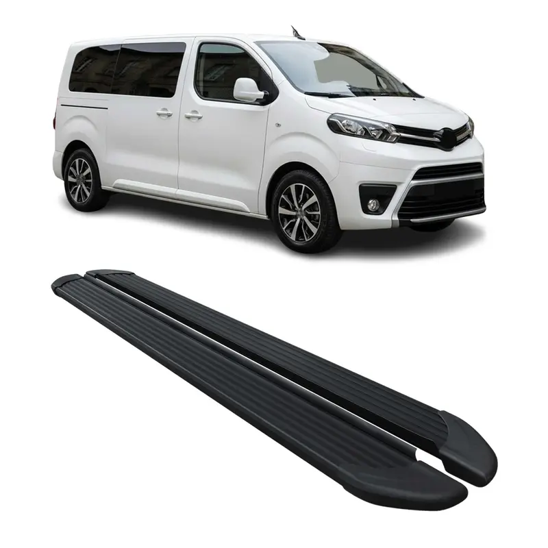 Marchepieds Latéraux pour Toyota Proace 2016-2026 Noir Aluminium L1 Court 2Pcs