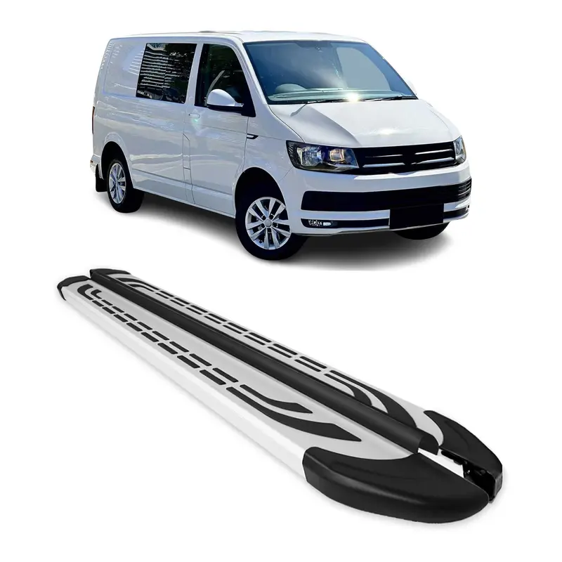 Marchepieds Latéraux pour VW T6 T6.1 Transporter 2015-2022 Alu Gris L1 Court 2x