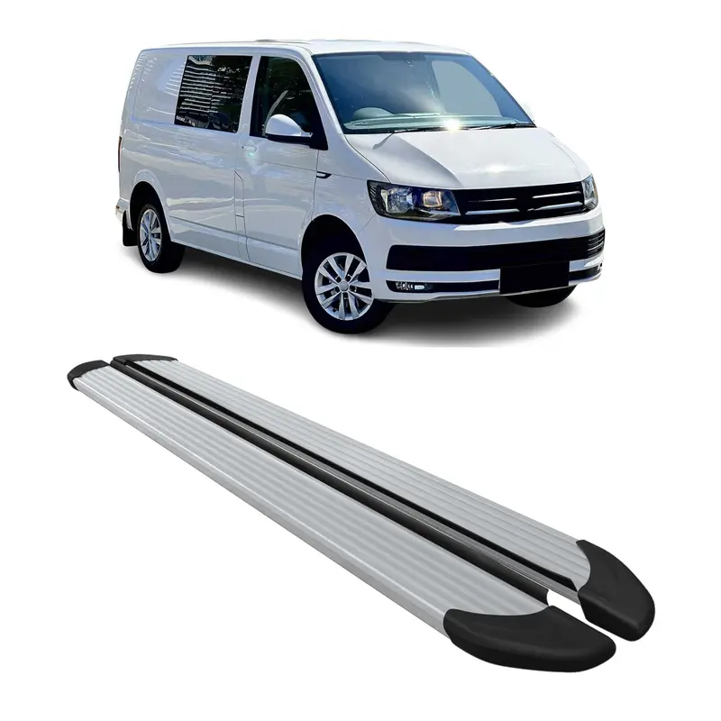 Marchepieds Latéraux pour VW T6 T6.1 Transporter 2015-2022 Alu Gris L1 Court