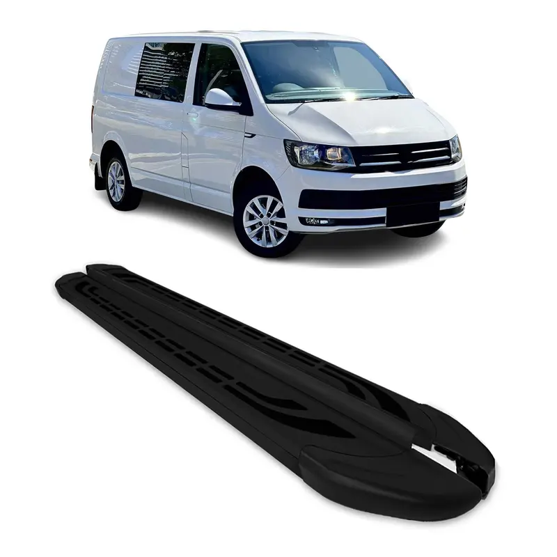 Marchepieds Latéraux pour VW T6 T6.1 Transporter 2015-2022 Alu Noir L1 Court 2x
