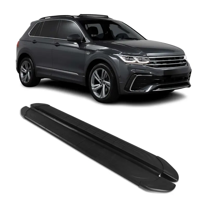 Marchepieds Latéraux pour VW Tiguan Allspace 2016-2023 2Pcs Aluminium Noir