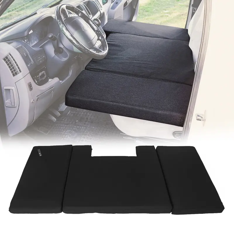 Matelas de Camping Pliable pour VW Transporter T5 2003-2015 en Polyster Noir