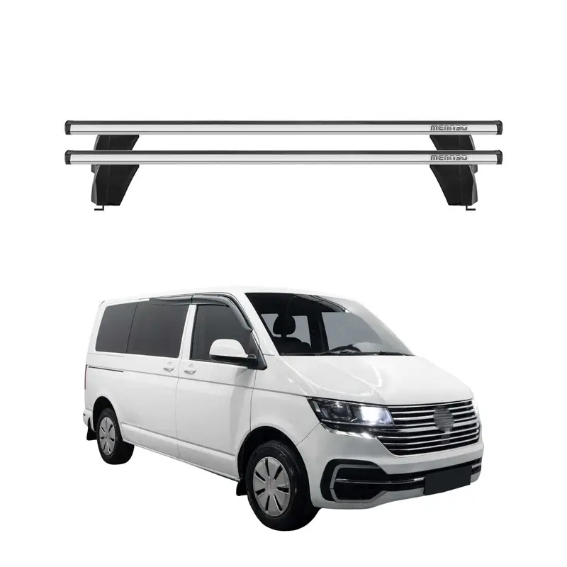 Menabo Barres de toit pour VW T5 T6 Transporter Multivan Caravelle 2003-24 Gris