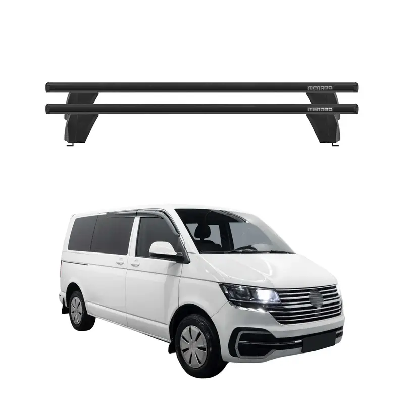 Menabo Barres de toit pour VW T5 T6 Transporter Multivan Caravelle 2003-24 Noir