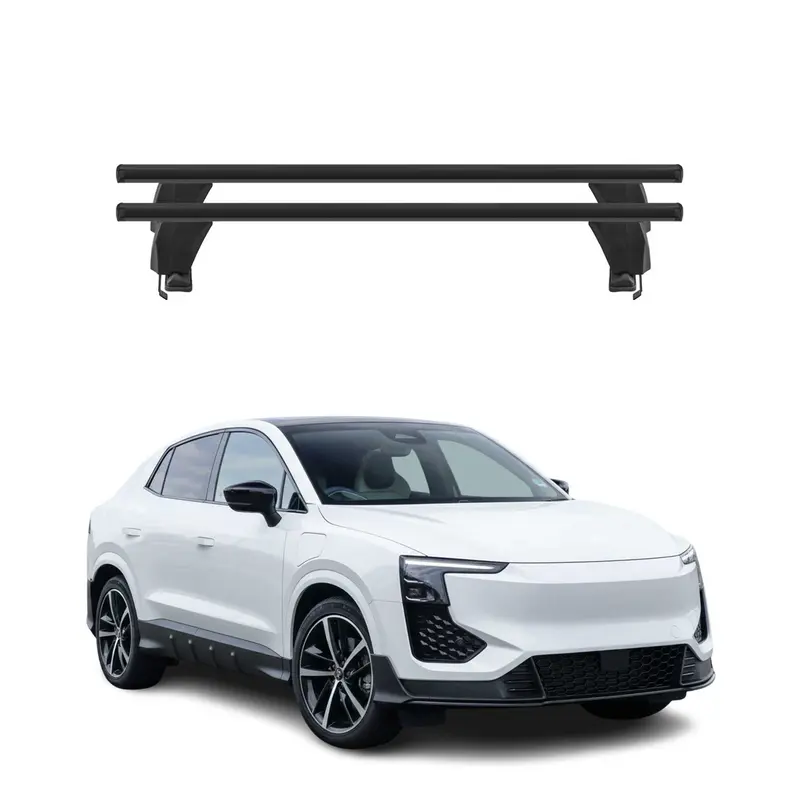 Menabo Barres de toit Transversales pour Aiways U6 2021-2023 Alu Noir ABE 2Pcs