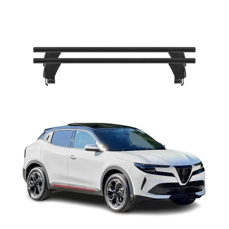 Menabo Barres de toit Transversales pour Alfa Romeo Junior 2024-2026 Alu Noir 2x