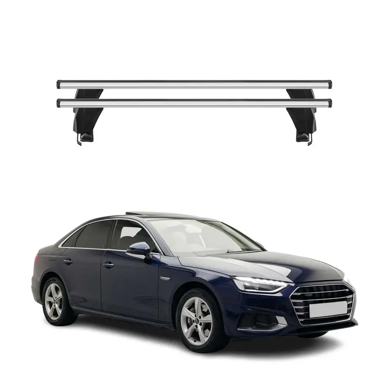 Menabo Barres de toit Transversales pour Audi A4 B9 Berline 2020-25 FL Gris 2x